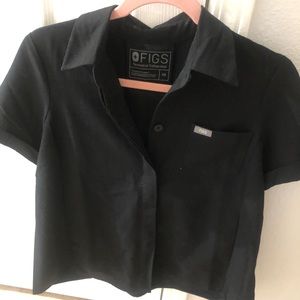 FIGS limited edition style scrub top in BLACK size XS
